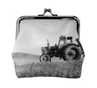 Porte-monnaie hawaïen imprimé ananas tropical pour femme en cuir synthétique mignon avec serrure à baiser, Tracteur Agriculture Tranquil, One Size, Pochette à monnaie