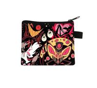 Porte-monnaie Hazbin Hotel Sac à fermeture éclair Sac à pièces Anime Portefeuille de dessin animé Sac organisateur de rangement pour cartes pièces Petits porte-monnaie pour enfants, Type 11, 13.5 x