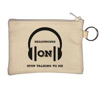 Porte-monnaie « Headphones On Stop Talking to Me » Beige