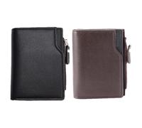 Porte-Monnaie Homme Portefeuille Compact Zip, Cartes Et Monnaie | Porte-Monnaie Vertical, Petit, Compact pour Anniversaires, la Fête des Pères,