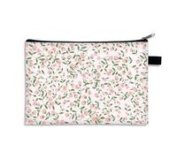 Porte Monnaie Impression Florale Petite Trousse Maquillage Trousse Maquillage Femme De Voyage pour Femme Portable Trousse De Maquillage Cosmétique Organiseur,Trousse De Toilette Fille