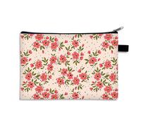 Porte Monnaie Impression Florale Petite Trousse Maquillage Trousse Maquillage Femme De Voyage pour Femme Portable Trousse De Maquillage Cosmétique Organiseur,Trousse De Toilette Fille