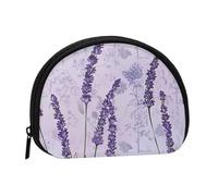 Porte-monnaie imprimé avec tampon de lavande, pochette de rangement, sac de maquillage pour femme et fille, Noir , Taille unique, Pochette à monnaie
