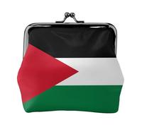 Porte-monnaie imprimé drapeau de la Palestine - Mini porte-monnaie pour femme - Petit porte-monnaie pour carte de crédit, carte d'identité et clé, noir, One Size, Vintage