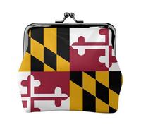Porte-monnaie imprimé drapeau de l'État du Maryland, mini porte-monnaie pour femme, petit porte-monnaie pour carte de crédit, carte d'identité, clé, noir, One Size, Vintage