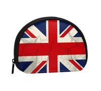 Porte-monnaie imprimé drapeau du Royaume-Uni - Pochette portefeuille - Mini sac de rangement - Porte-cosmétiques pour femme et fille, Noir , Taille unique, Pochette à monnaie