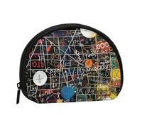 Porte-monnaie imprimé formule mathématique, pochette coquille, mini sac de rangement, sac de maquillage pour femme et fille, Noir , Taille unique, Pochette à monnaie