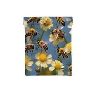 Porte-monnaie imprimé léopard, organiseur de monnaie, porte-monnaie, porte-monnaie, petit portefeuille de voyage, porte-monnaie, écouteurs, Fleurs avec abeilles, Talla única, Moderne