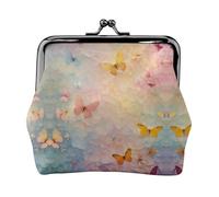 Porte-monnaie imprimé papillon avec serrure à baiser, petite pochette vintage pour homme et femme, Noir , Taille unique, Pochette à monnaie