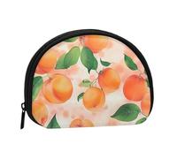 Porte-monnaie imprimé pêche, porte-monnaie portable avec fermeture éclair, sac à cosmétiques, porte-monnaie, mini sac de maquillage pour femme pour ranger de la monnaie, des cartes, des clés