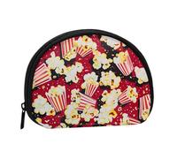 Porte-monnaie imprimé popcorn, porte-monnaie portable avec fermeture éclair, sac cosmétique, porte-monnaie, mini sac de maquillage pour femme pour ranger de la monnaie, des cartes, des clés