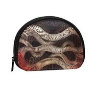 Porte-monnaie imprimé serpentin, porte-monnaie portable avec fermeture éclair, sac à cosmétiques, porte-monnaie, mini sac de maquillage pour femme pour ranger de la monnaie, des cartes, des clés