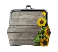 Porte-monnaie imprimé univers galaxie espace pour femme mignon en cuir PU porte-monnaie mini porte-monnaie pochette avec verrou Kiss-Lock, Tournesol sur le thème des plantes., One Size, Pochette à