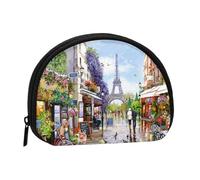 Porte-monnaie imprimé vache mignon portable pleine largeur est pratique pour un usage quotidien, Paris Street Scene Tour Eiffel, Taille unique, Pochette à monnaie