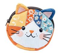 Porte-Monnaie Japonais Pochette à Monnaie Chat Blocs de Couleurs