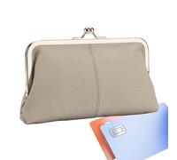 Porte-monnaie Kiss Lock pour femme, petit porte-monnaie en cuir synthétique Pu-RSE, vintage Change Pu-RSE, joli C-OIN pour femme et fille, gris, Refer to description, Unisexe