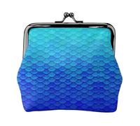 Porte-monnaie léger et minimaliste avec motif écailles de sirène bleu océan pour festivals de musique et concerts, Noir , Taille unique, Art Déco