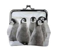 Porte-monnaie léger imprimé pingouin empereur, portefeuille minimaliste pour courses de café et sorties locales, Noir , Taille unique, Pochette à monnaie