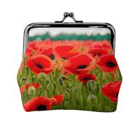 Porte-monnaie léger pour femme avec imprimé coquelicot et pétales - Étanche - Petite pochette pour pièces de monnaie et cartes