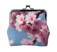 Porte-monnaie léger pour femme avec imprimé fleurs de cerisier - Petite pochette étanche pour pièces de monnaie et cartes