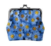 Porte-monnaie léger pour femme avec imprimé floral bleu - Petite pochette étanche pour pièces de monnaie et cartes