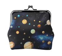 Porte-monnaie léger pour femme avec imprimé planètes spatiales - Petite pochette étanche pour pièces de monnaie et cartes