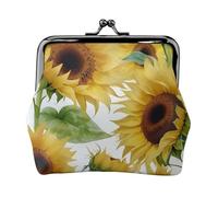 Porte-monnaie léger pour femme avec imprimé tournesol - Étanche - Petite pochette pour pièces de monnaie et cartes