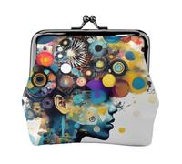 Porte-monnaie léger pour femme avec intelligence artificielle - Imprimé cerveau - Étanche - Petite pochette pour pièces de monnaie et cartes
