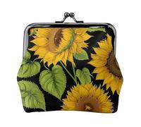 Porte-monnaie léger pour femme avec motif tournesol - Étanche - Petite pochette pour pièces de monnaie et cartes