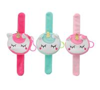 Porte-monnaie Licorne Bracelet à Claquer 3 Pièces, Peluche Pp Coton | Filles et Garçon et Filles, Format Mini Pratique, Design Adorable, pour Fête Scolaire et Petits Présents