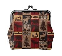 Porte-monnaie Lodge Bear Cerf, Poisson, Petit étui à cartes, portefeuille pour homme et femme, pour le shopping et les sorties décontractées, noir, One Size, Art déco