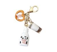 Porte-monnaie ludique en forme de pain au lait - Sac polyvalent à suspendre - Accessoires de transport quotidiens - Chaîne à pain au lait faite à la main