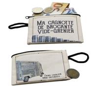 Porte-monnaie 'Ma cagnotte de brocante vide-grenier' - 11x7.5 cm [R3603]