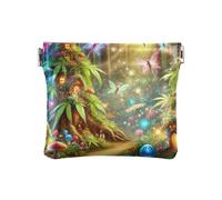 Porte-monnaie mandala vert forêt pour clés, porte-monnaie pour homme et femme, Papillons Forêt Glow, one size, Papillons Forêt Glow