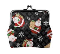 Porte-monnaie « Merry Christmas Happy », porte-monnaie, rouge à lèvres, accessoires cosmétiques, organisateur pour un usage quotidien, Noir , Taille unique, Pochette à monnaie
