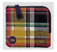 Porte Monnaie - Mi Pac - Ecossais Marine - 2 emplacements cartes - Rangement zippé - Tissu doux