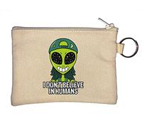 Porte-monnaie mignon alien I Don't Believe in Humans Beige