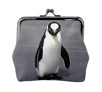 Porte-monnaie mignon avec imprimé pingouin, mini porte-monnaie pour femme, petit porte-monnaie pour carte de crédit, carte d'identité, clé, noir, One Size, Vintage