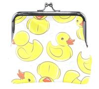 Porte-monnaie mignon en cuir blanc canard pour femme avec boucle de verrouillage mignon petit porte-monnaie, Mignon canard blanc, OneSize