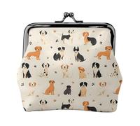 Porte-monnaie mignon en cuir synthétique avec motif de patte de chien pour femme, porte-monnaie avec serrure à baiser