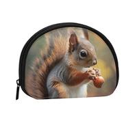 Porte-monnaie mignon imprimé écureuil, porte-monnaie portable avec fermeture éclair, sac cosmétique, porte-monnaie, mini sac de maquillage pour femme pour ranger de la monnaie, des cartes, des clés