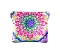 Porte-monnaie mignon licorne de dessin animé porte-clés sac à main pour homme femme, Aquarelle Fleur Mandala, one size, Aquarelle Fleur Mandala