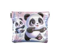 Porte-monnaie mignon pandas jouant rose sans fermeture éclair pour homme femme taille 10,9 x 9,4 cm, Pandas mignons jouant au rose, one size, Pandas mignons jouant au rose
