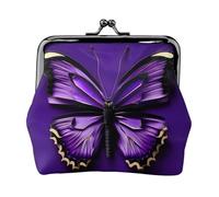 Porte-monnaie mignon papillon violet, petit kit de voyage pochette de rangement pour week-end et voyages d'affaires, Noir , Taille unique, Pochette à monnaie