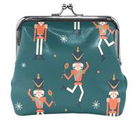 Porte-monnaie mignon personnalisé en cuir Casse-noisette Vert foncé Boucle de verrouillage Petit porte-monnaie pour filles, Casse-noisettes vert foncé, OneSize
