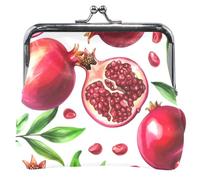 Porte-monnaie mignon personnalisé pour femme en cuir fruits rouges aquarelle grenades baiser petite pochette porte-monnaie