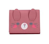 Porte-monnaie mignon pour étudiant de dessin animé, porte-cartes, portefeuille pratique et élégant pour femmes et filles, rose profond, 11*2*8.5cm