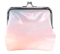 Porte-monnaie mignon rose chic personnalisé pour femmes en cuir boucle baiser serrure change porte-monnaie portefeuille, Rose tendre chic, Classique