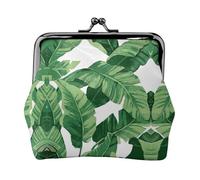 Porte-monnaie mignon vert feuilles de palmier, porte-monnaie, rouge à lèvres, accessoires cosmétiques, organisateur pour un usage quotidien, Noir , Taille unique, Pochette à monnaie