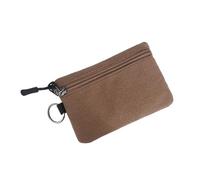 Porte-Monnaie Mini 2 Pc Toile Mini Porte-Monnaie Sac Couleur Unie Fermeture éclair rgent Poche à Main Femmes Hommes Petit Porte-Carte Changement(Brown)